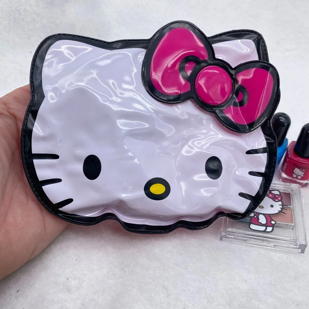 Vtg Sanrio Hello Kitty Cosmetic Makeup Bag Set Nail Polish Eyeshadow Pink